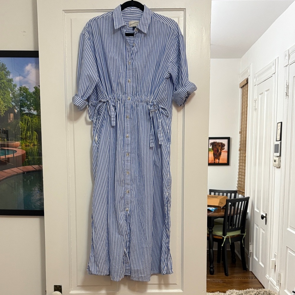 Universal Thread Blue and White Striped Midi Dress